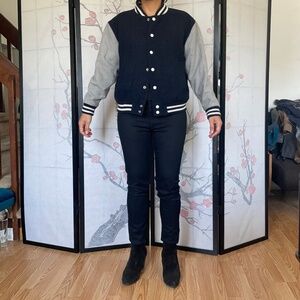 Brandy Melville Reversible Navy Bomber Jacket